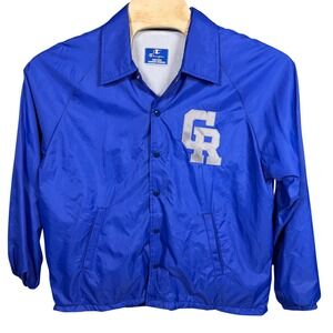 Vintage Champion Varsity CR Letterman Jacket Snap Nylon XL Collegiate 70s‎ 80s